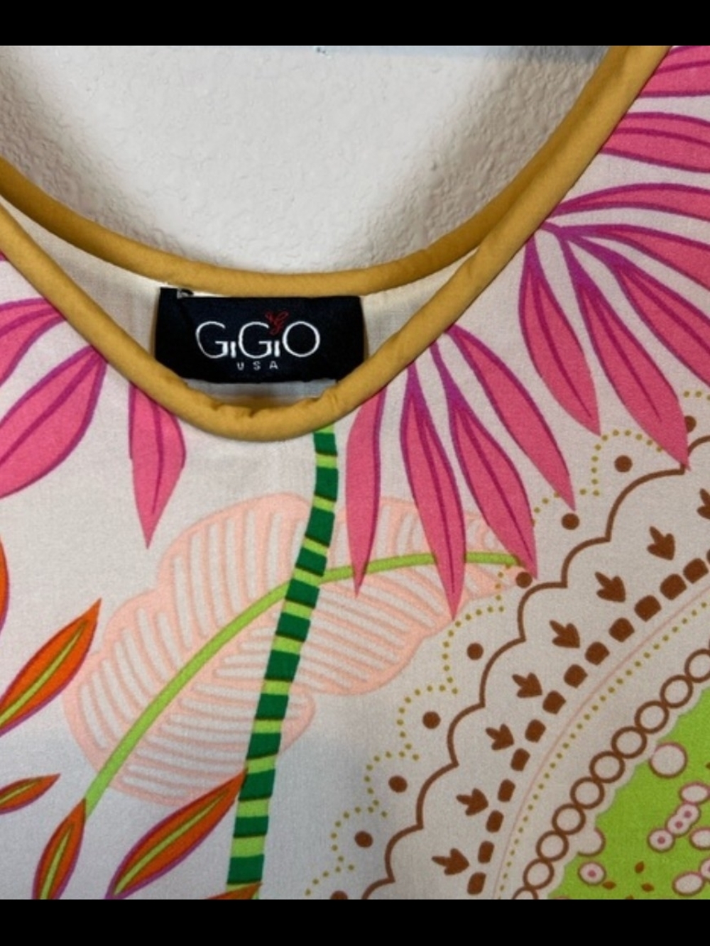 GiGiO USA Pink & Green Floral Print Dress L